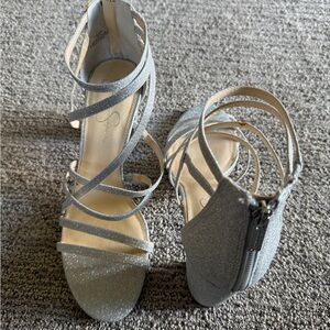 Jessica Simpson Glittering Silver Heels